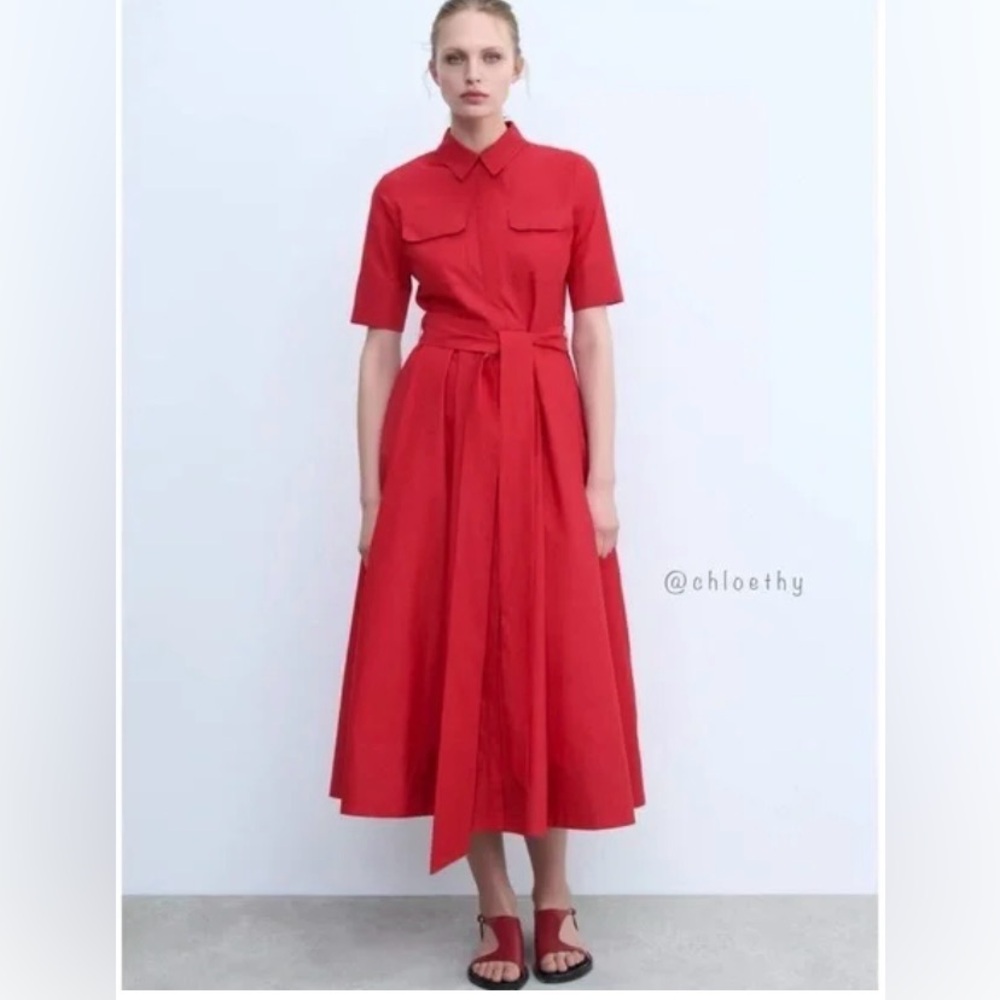 Zara ZW COLLECTION POPLIN DRESS